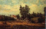 Landscape with farms, Theodore Fourmois